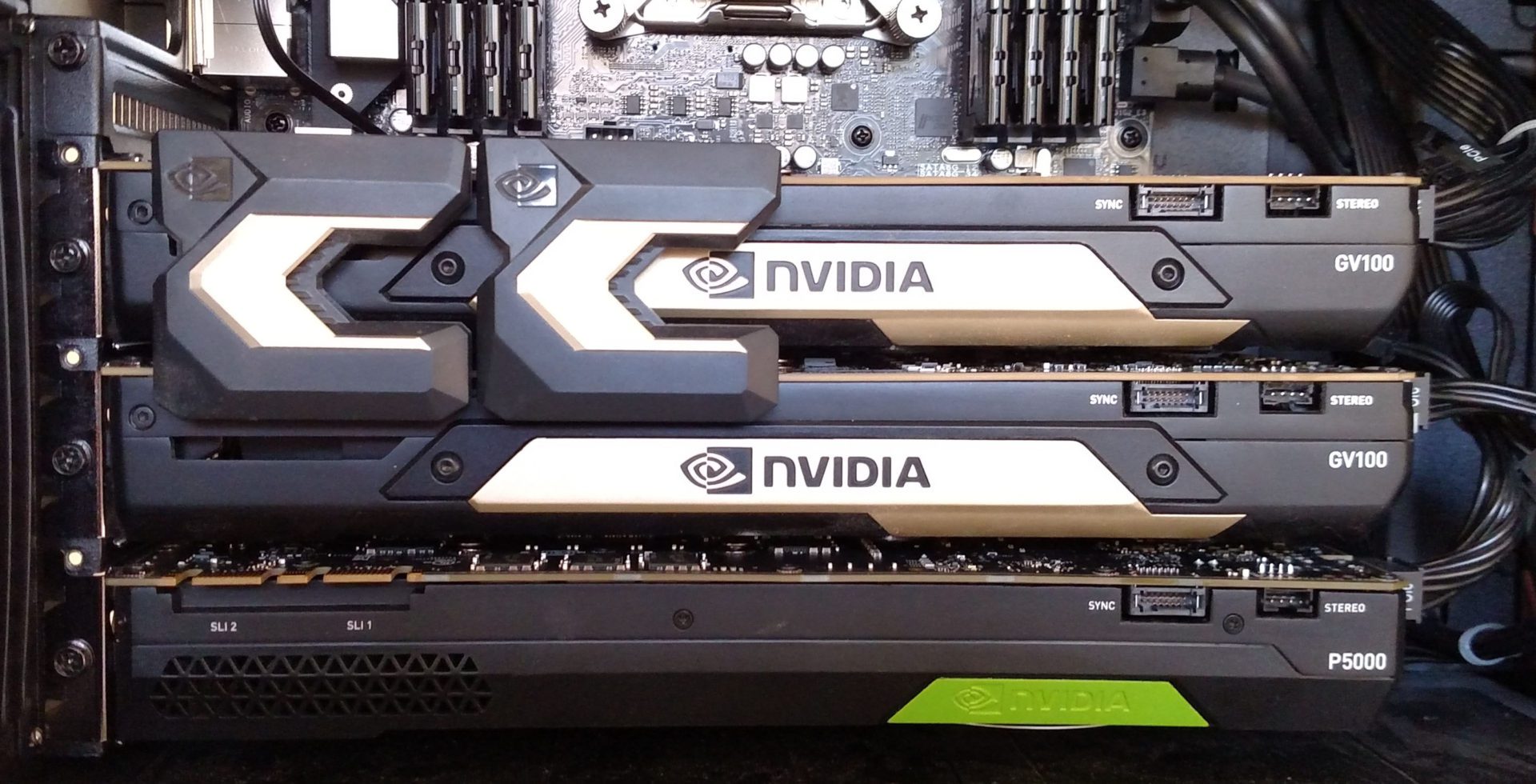 Two nvidia geforce gtx 1 0 8 0 ti graphics cards are shown.